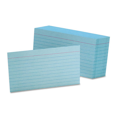 Ruled Index Cards, 3 X 5, Blue, 100-pack