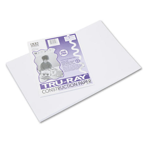 Tru-ray Construction Paper, 76lb, 12 X 18, White, 50-pack