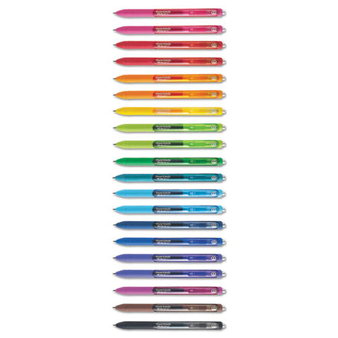 Inkjoy Retractable Gel Pen, Medium 0.7mm, Assorted Ink-barrel, 20-pack