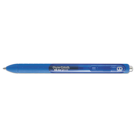 Inkjoy Retractable Gel Pen, Micro 0.5mm, Blue Ink-barrel, Dozen