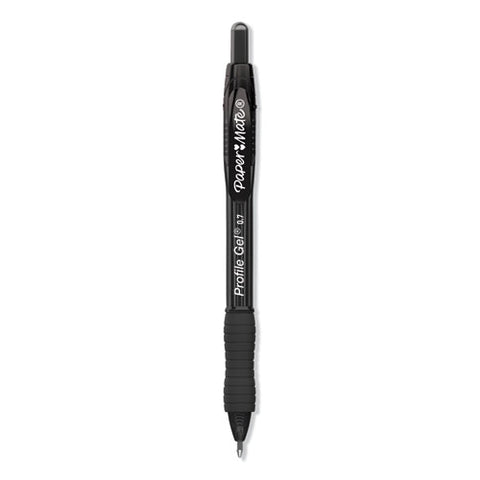 Profile Retractable Gel Pen, Medium 0.7 Mm, Black Ink, Translucent Black Barrel, 36-pack