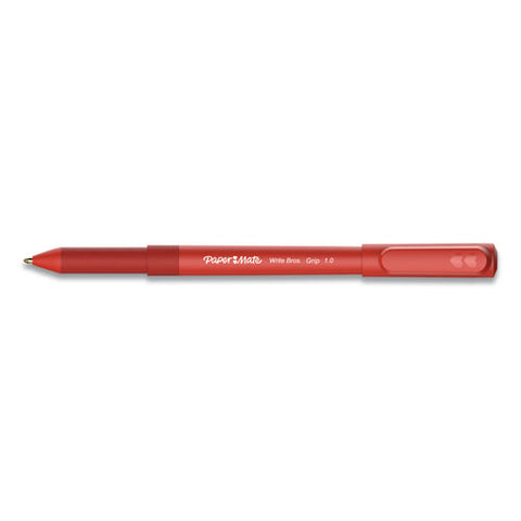 Write Bros. Grip Ballpoint Pen, Medium, 1 Mm, Red Ink-barrel, Dozen