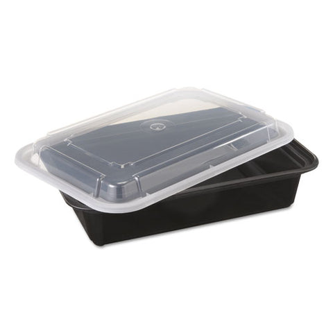 Versatainers, 38 Oz, 6 X 8.5 X 2, Black-clear, 150-carton