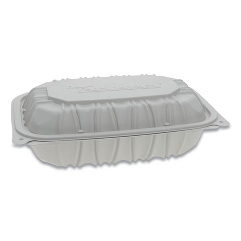 Vented Microwavable Hinged-lid Takeout Container, 9 X 6 X 2.75, White, 170-carton