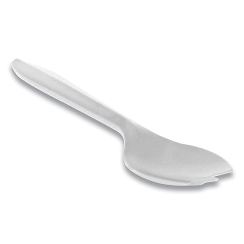 Fieldware Polypropylene Cutlery, Spork, Mediumweight, White, 1,000-carton