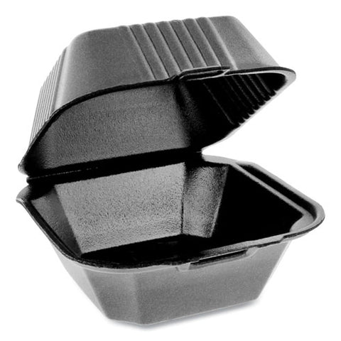 Smartlock Foam Hinged Containers, Sandwich, 5.75 X 5.75 X 3.25, Black, 504-carton