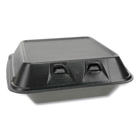 Smartlock Foam Hinged Containers, Medium, 8 X 8.5 X 3, Black, 150-carton