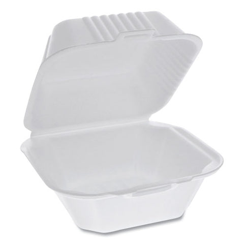 Foam Hinged Lid Containers, Sandwich, 5.75 X 5.75 X 3.25, White, 504-carton