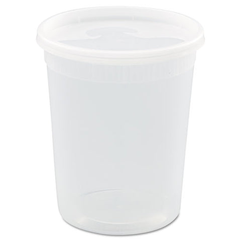 Delitainer Microwavable Combo, 32 Oz, 4 .55" Diameter X 5.55"h, Clear, 240-carton