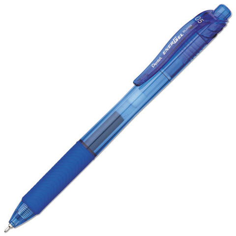 Energel-x Retractable Gel Pen, 0.5 Mm Needle Tip, Blue Ink-barrel, Dozen