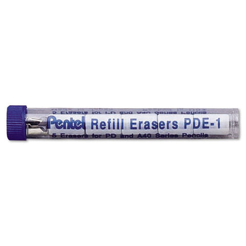 Eraser Refill For Pentel Pd And A40 Mechanical Pencils, 5-tube