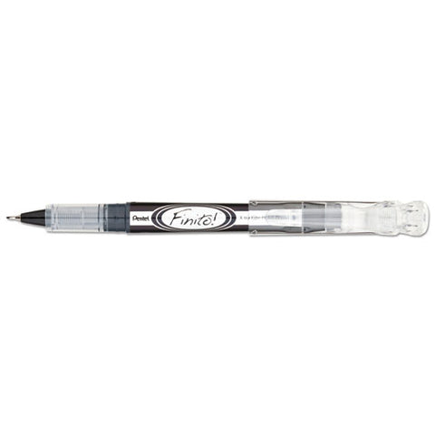Finito! Stick Porous Point Pen, Extra-fine 0.4mm, Black Ink, Black-silver Barrel