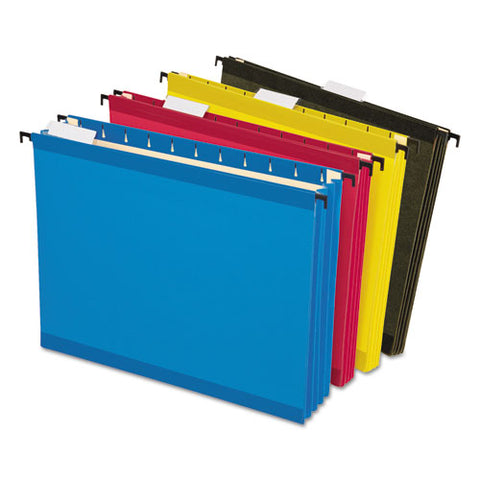 Surehook Hanging Pocket File, Letter Size, 1-5-cut Tab, Assorted, 4-pack