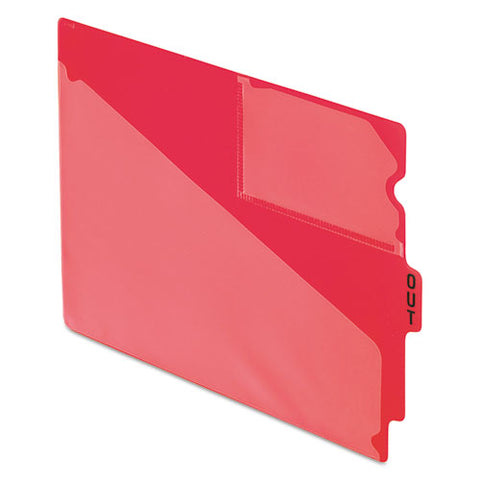 Colored Poly Out Guides With Center Tab, 1-3-cut End Tab, Out, 8.5 X 11, Red, 50-box