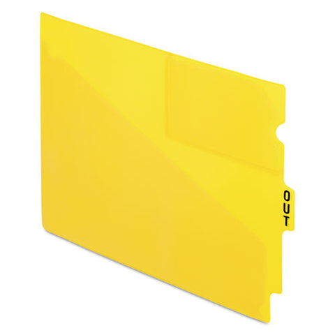 Colored Poly Out Guides With Center Tab, 1-3-cut End Tab, Out, 8.5 X 11, Yellow, 50-box
