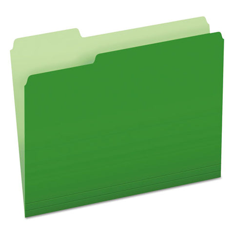 Colored File Folders, 1-3-cut Tabs, Letter Size, Green-light Green, 100-box