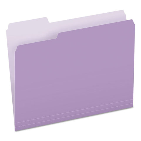 Colored File Folders, 1-3-cut Tabs, Letter Size, Lavender-light Lavender, 100-box
