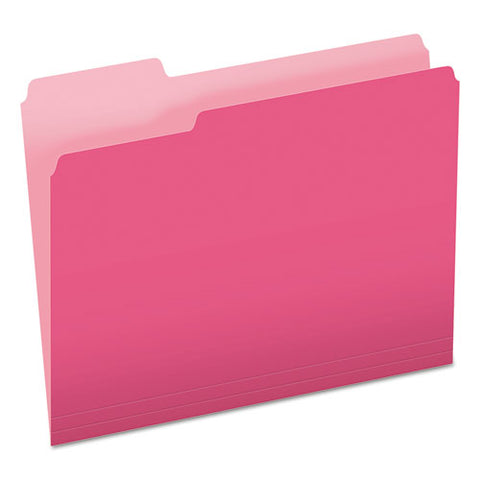 Colored File Folders, 1-3-cut Tabs, Letter Size, Pink-light Pink, 100-box