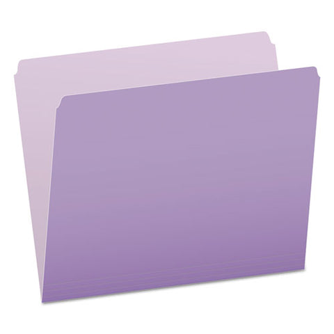 Colored File Folders, Straight Tab, Letter Size, Lavender-light Lavender, 100-box