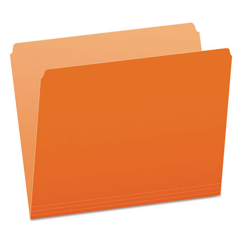 Colored File Folders, Straight Tab, Letter Size, Orange-light Orange, 100-box