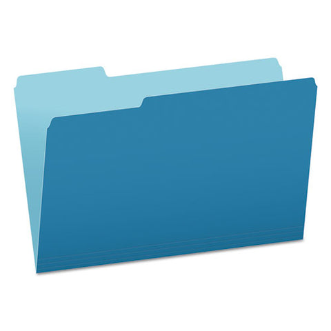 Colored File Folders, 1-3-cut Tabs, Legal Size, Blue-light Blue, 100-box
