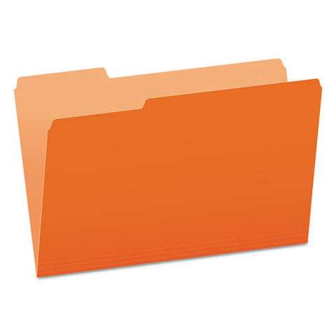 Colored File Folders, 1-3-cut Tabs, Legal Size, Orange-light Orange, 100-box