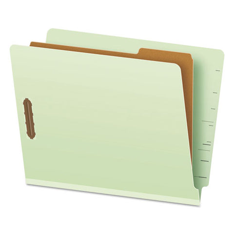 End Tab Classification Folders, 1 Divider, Letter Size, Pale Green, 10-box