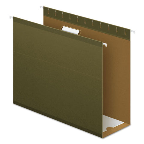 Extra Capacity Reinforced Hanging File Folders With Box Bottom, Letter Size, 1-5-cut Tab, Standard Green, 25-box