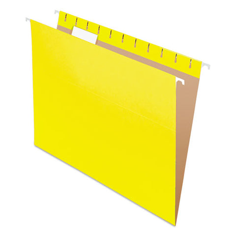 Colored Hanging Folders, Letter Size, 1-5-cut Tab, Yellow, 25-box