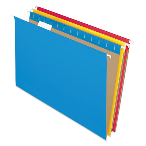 Colored Hanging Folders, Legal Size, 1-5-cut Tab, Assorted, 25-box