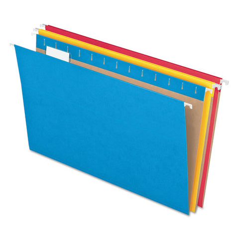 Colored Hanging Folders, Letter Size, 1-5-cut Tab, Assorted, 25-box