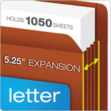 Heavy-duty End Tab File Pockets, 5.25" Expansion, Letter Size, Red Fiber, 10-box