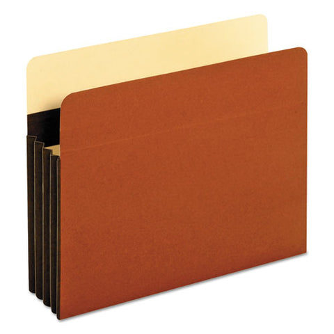 Heavy-duty File Pockets, 3.5" Expansion, Letter Size, Redrope, 10-box