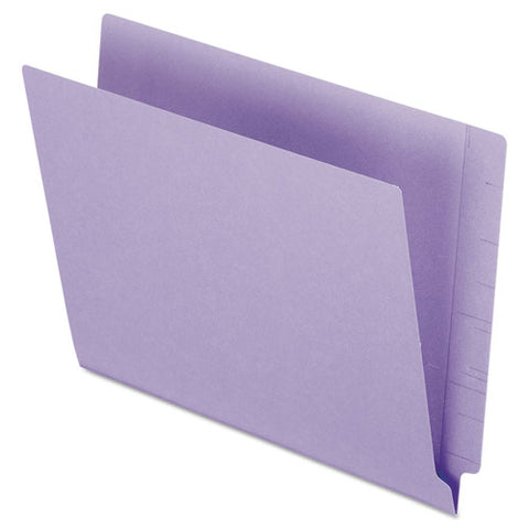 Colored End Tab Folders With Reinforced 2-ply Straight Cut Tabs, Letter Size, Purple, 100-box