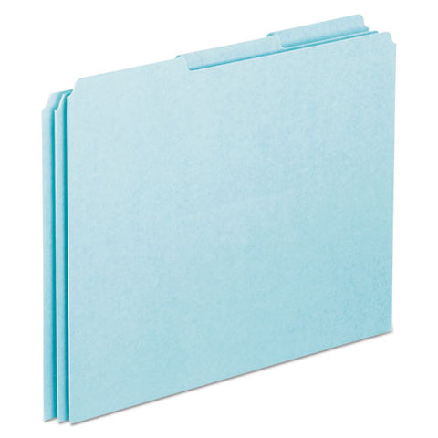 Blank Top Tab File Guides, 1-3-cut Top Tab, Blank, 8.5 X 11, Blue, 100-box