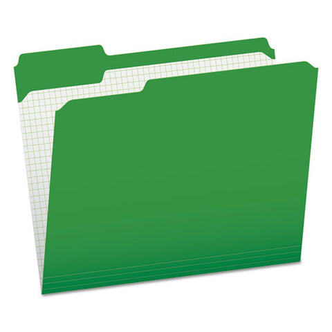 Double-ply Reinforced Top Tab Colored File Folders, 1-3-cut Tabs, Letter Size, Bright Green, 100-box