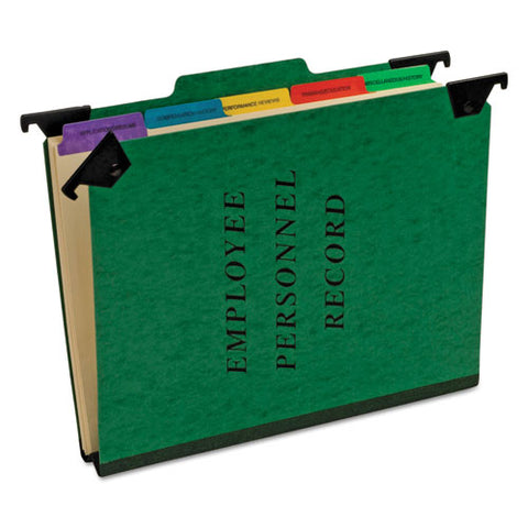 Hanging Style Personnel Folders, 1-3-cut Tabs, Center Position, Letter Size, Green