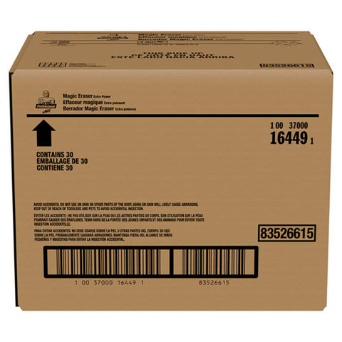 Magic Eraser Extra Durable, 4 3-5" X 2 2-5", 7-10" Thick, White, 30-carton