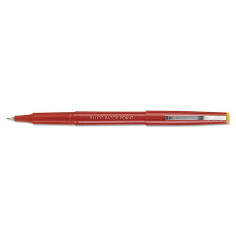 Razor Point Stick Porous Point Marker Pen, 0.3mm, Red Ink-barrel, Dozen