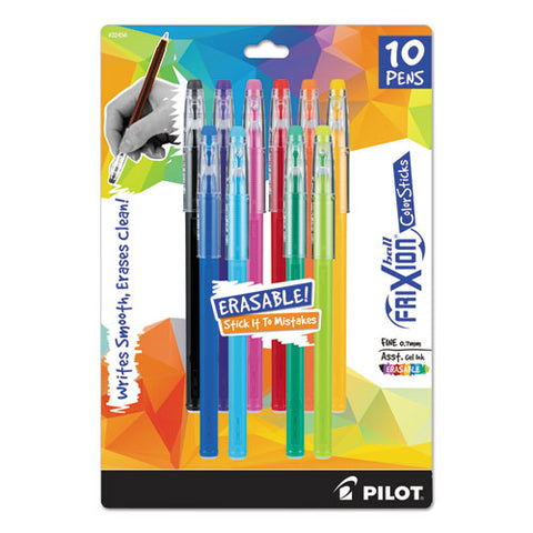 Frixion Colorsticks Erasable Stick Gel Pen, 0.7mm, Assorted Ink-barrel, 10-pack