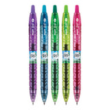 B2p Bottle-2-pen Recycled Retractable Gel Pen, 0.7mm, Assorted Ink-barrel, 5-pack