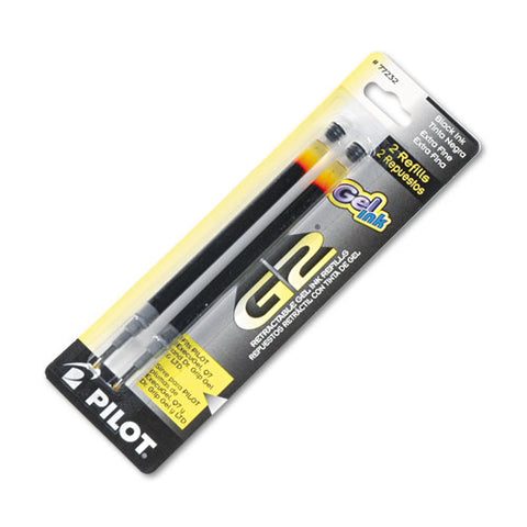 Refill For Pilot Gel Pens, Extra-fine Point, Black Ink, 2-pack