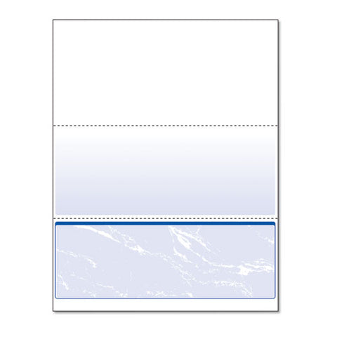 Standard Security Check, 11 Features, 8.5 X 11, Blue Marble Bottom, 500-ream