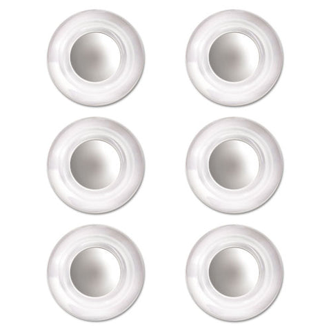 Glass Magnets, Large, 0.45" Dia, Clear, 6-pack