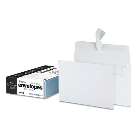 Greeting Card-invitation Envelope, A-4, Square Flap, Redi-strip Closure, 4.5 X 6.25, White, 50-box