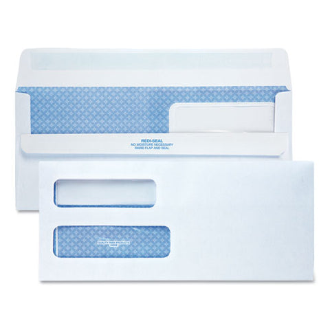 Double Window Redi-seal Security-tinted Envelope, #10, Commercial Flap, Redi-seal Closure, 4.13 X 9.5, White, 500-box