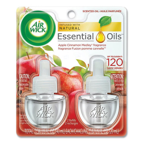 Scented Oil Refill, 0.67 Oz, Apple Cinnamon Medley, 2-pack, 6 Packs-carton