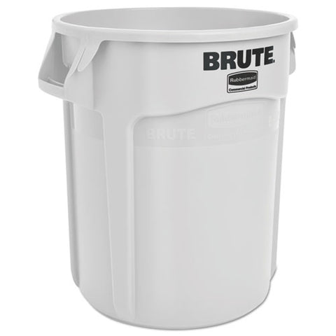 Round Brute Container, Plastic, 20 Gal, White
