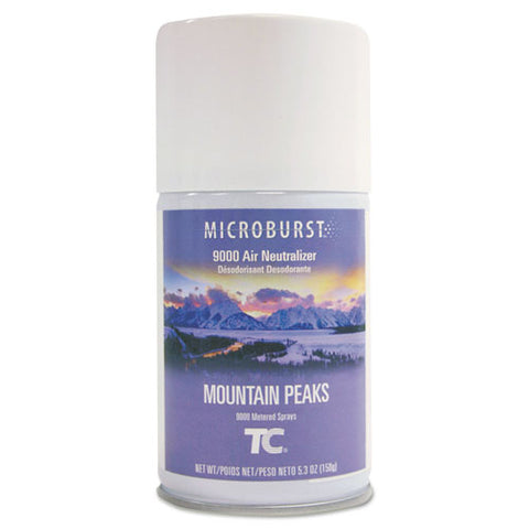 Tc Microburst 9000 Air Freshener Refill, Mountain Peaks, 5.3 Oz Aerosol, 4-carton
