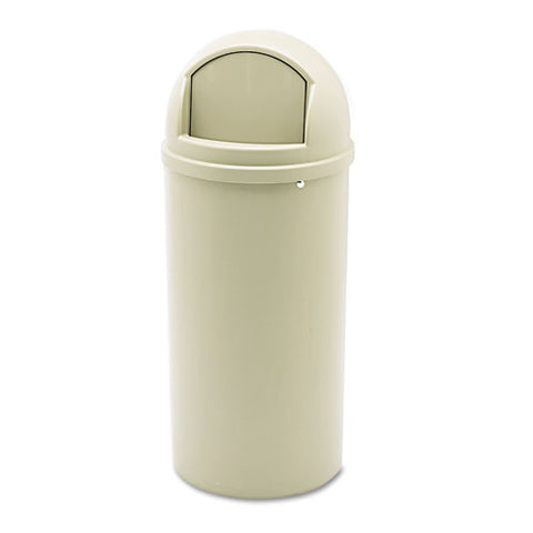 Marshal Classic Container, Round, Polyethylene, 15 Gal, Beige